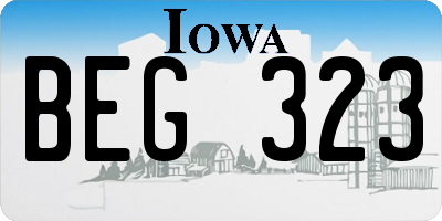 IA license plate BEG323