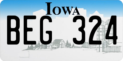 IA license plate BEG324