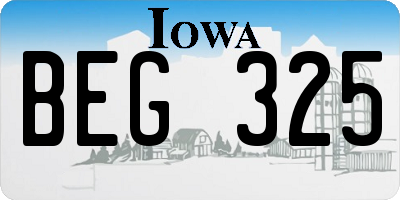 IA license plate BEG325