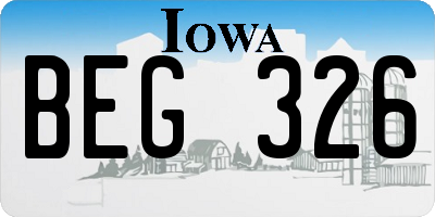 IA license plate BEG326