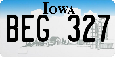 IA license plate BEG327