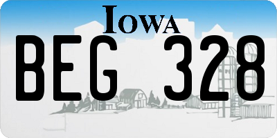 IA license plate BEG328