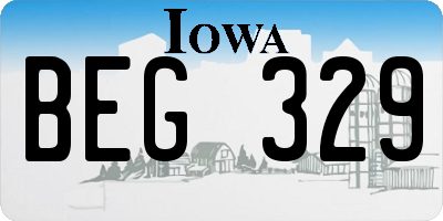 IA license plate BEG329