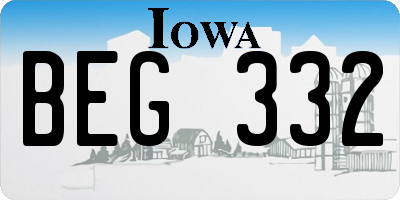 IA license plate BEG332