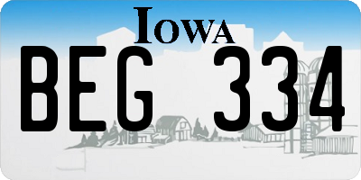 IA license plate BEG334