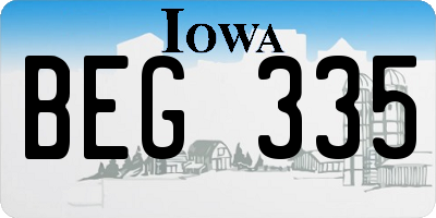 IA license plate BEG335