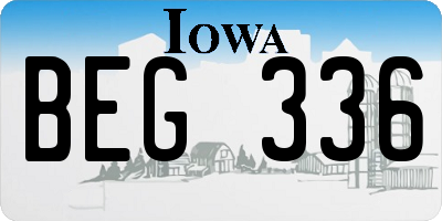 IA license plate BEG336