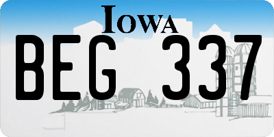 IA license plate BEG337