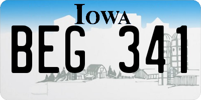 IA license plate BEG341