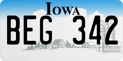 IA license plate BEG342