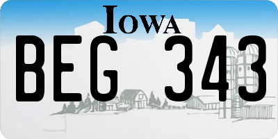 IA license plate BEG343