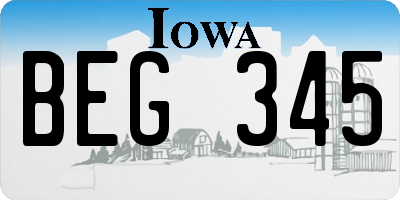 IA license plate BEG345