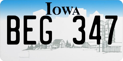 IA license plate BEG347