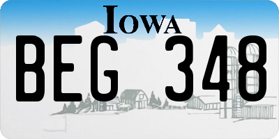 IA license plate BEG348