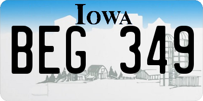 IA license plate BEG349