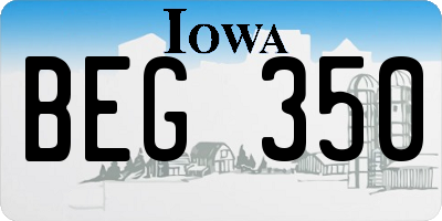 IA license plate BEG350