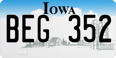 IA license plate BEG352