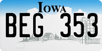 IA license plate BEG353
