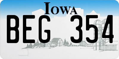 IA license plate BEG354
