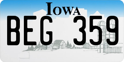 IA license plate BEG359