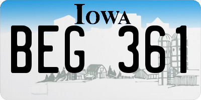 IA license plate BEG361