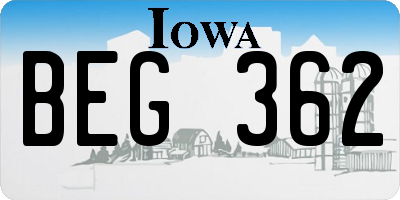 IA license plate BEG362