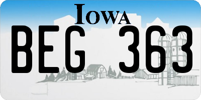 IA license plate BEG363