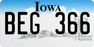 IA license plate BEG366