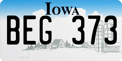 IA license plate BEG373