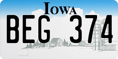 IA license plate BEG374
