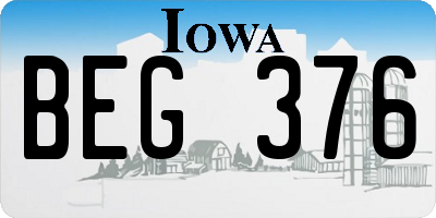 IA license plate BEG376