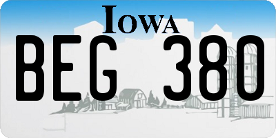 IA license plate BEG380