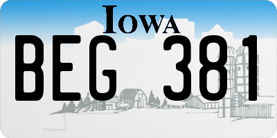 IA license plate BEG381