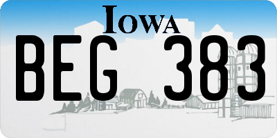 IA license plate BEG383