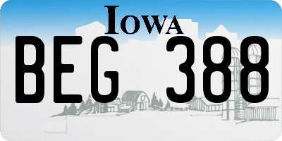 IA license plate BEG388