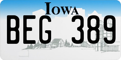 IA license plate BEG389