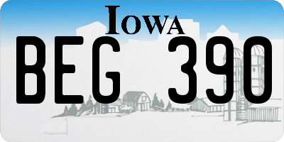 IA license plate BEG390