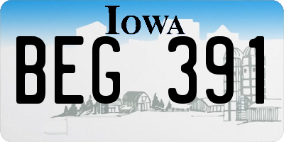 IA license plate BEG391