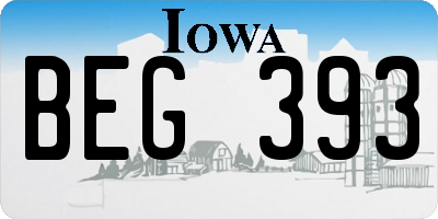 IA license plate BEG393