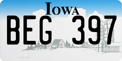 IA license plate BEG397