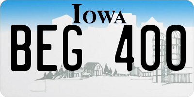 IA license plate BEG400