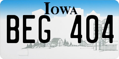 IA license plate BEG404
