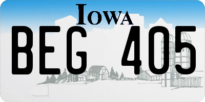 IA license plate BEG405