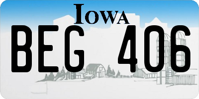 IA license plate BEG406