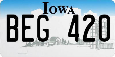 IA license plate BEG420