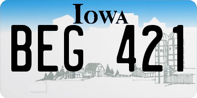 IA license plate BEG421