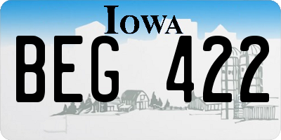 IA license plate BEG422
