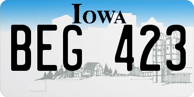 IA license plate BEG423
