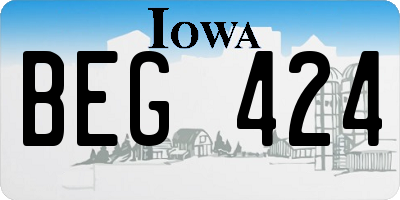 IA license plate BEG424