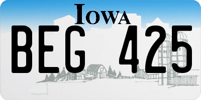 IA license plate BEG425